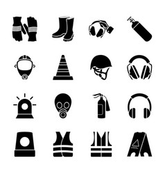 Safety equipment icons Royalty Free Vector Image