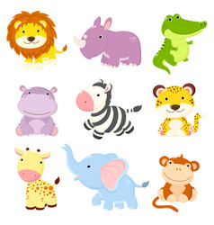 African animals set2 Royalty Free Vector Image