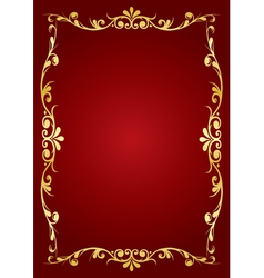 Maroon frame with gold ornament Royalty Free Vector Image