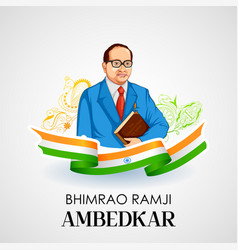 Dr bhimrao ramji ambedkar with constitution of Vector Image