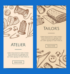 Set of hand drawn sewing elements piles Royalty Free Vector