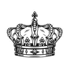 Vintage monochrome royal crown template Royalty Free Vector