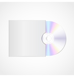 Blank white compact disk with cover mock up Vector Image