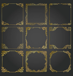 Decorative frames and borders square set Vector Image