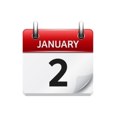 January 1 flat daily calendar icon Date Royalty Free Vector