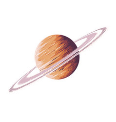 Cartoon cute saturn planet isolated on white Vector Image