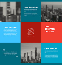 Mission vision strategy and values diagram schema Vector Image