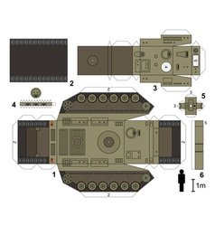 Paper model of a tank Royalty Free Vector Image