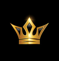 Golden crown logo sign Royalty Free Vector Image