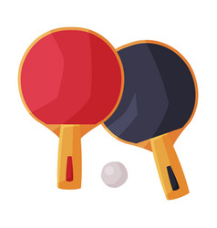 Table tennis racket ball field sport cartoon Vector Image