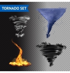 Hurricane tornado mockup set realistic style Vector Image