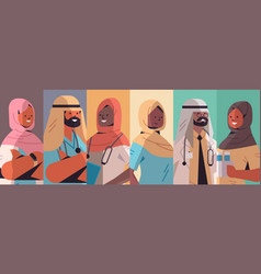 Muslim Women Avatar Set With Islamic Clothing Name