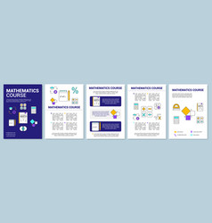 Mathematics lessons brochure template layout Vector Image
