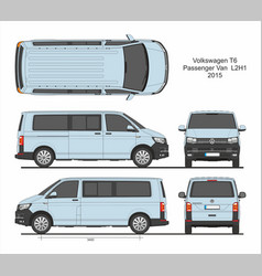 Volkswagen t6 combi van lwb l2h1 2015-present Vector Image