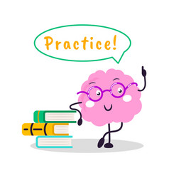 brain training fun character cartoon flat vector image