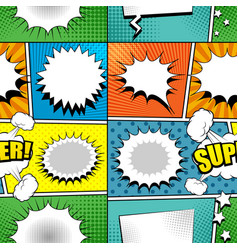 Comic elements colorful seamless pattern Vector Image