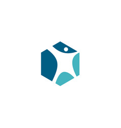 Hexagon cube 3d sector group logo package box Vector Image