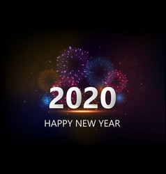 Happy new year 2020 background with fireworks Vector Image