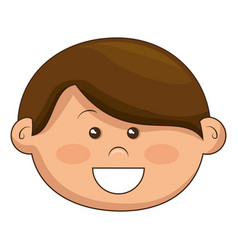 Cute little boy head character Royalty Free Vector Image