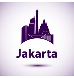 Jakarta indonesia city skyline silhouette Vector Image