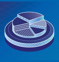 Outline pie chart infographic element isometric Vector Image