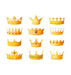 Golden royal crown isolated 3d realistic icon Vector Image