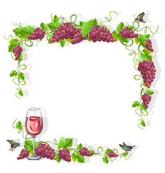 Wine frame free Royalty Free Vector Image - VectorStock