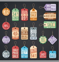 Price tag promo banners and discount labels Vector Image