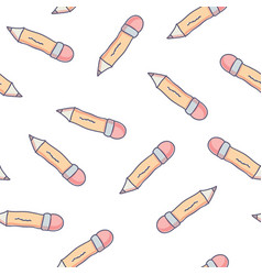 Seamless cute doodle back to school pattern Vector Image