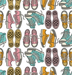 Pair of hand drawn blue sneakers Royalty Free Vector Image