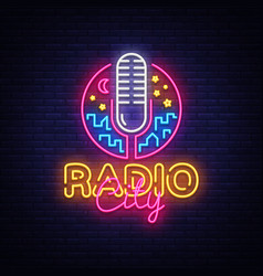 On air radio neon logo on air radio neon Vector Image