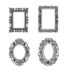 Antique frame engraving Royalty Free Vector Image