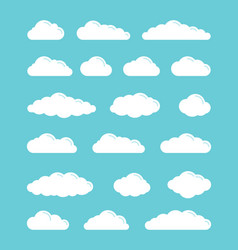 Collection cloud icons white clouds isolated on Vector Image
