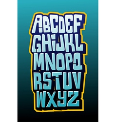 Graffiti comics style font alphabet Royalty Free Vector