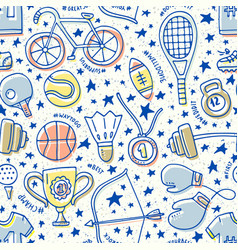 Seamless soccer pattern background Royalty Free Vector Image