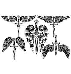 Wings and sword Royalty Free Vector Image - VectorStock