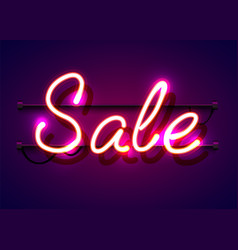 Neon poster sale of tickets modern Royalty Free Vector Image