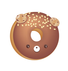 Chocolate donut font concept delicious letter t Vector Image