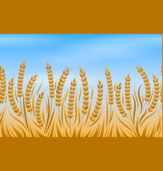 Wheat field landscape background Royalty Free Vector Image