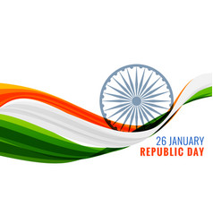 26th january republic day wavy flag banner concept