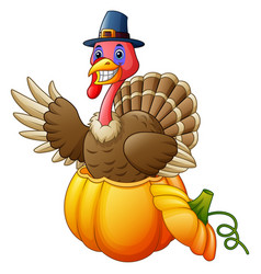 Cute turkey cartoon Royalty Free Vector Image - VectorStock