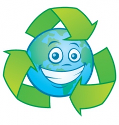 Planet earth with recycle symbol Royalty Free Vector Image