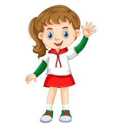 Cute girl waving hand Royalty Free Vector Image