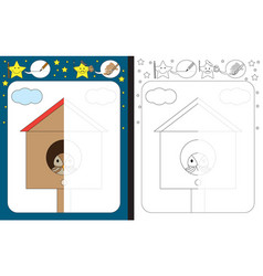 Little star worksheet Royalty Free Vector Image