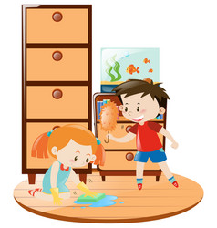 Children Doing Different Chores Royalty Free Vector Image