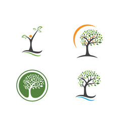 Tree children hands and love logo Royalty Free Vector Image