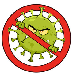 Angry coronavirus cartoon character Royalty Free Vector