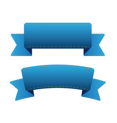 Empty blue ribbon isolated Royalty Free Vector Image