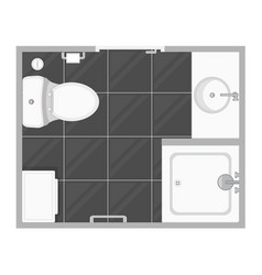 Bathroom interior top view Royalty Free Vector Image