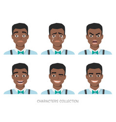 Set of emotions for black african american Vector Image